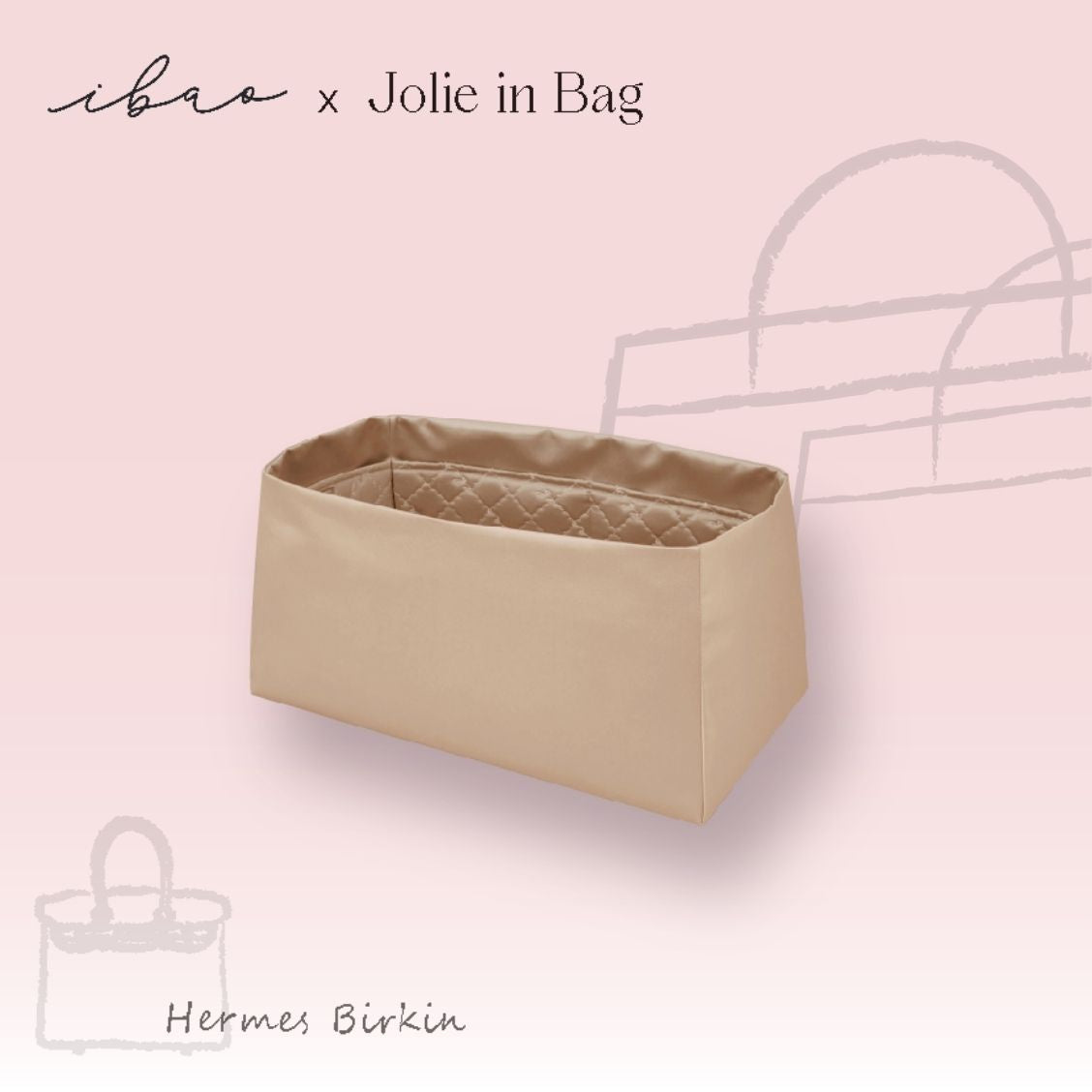 Jolie in Bag インナーバッグ｜エルメス バーキン 25 内縫い 専用
